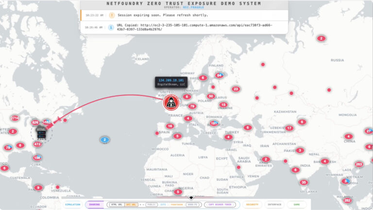 NetFoundry Zero Trust Exposure Demo system map. Video thumbnail.