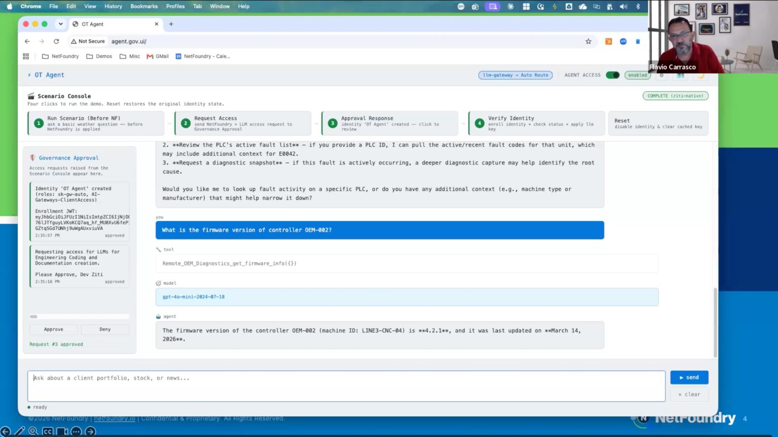 Watch our demo on AI security for OT networks. See how NetFoundry protects PLCs and critical infrastructure from rogue AI agents using outbound-only Zero Trust.